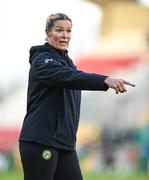 27 October 2023; Republic of Ireland interim assistant coach Emma Byrne before the UEFA Women's Nations League B match between Republic of Ireland and Albania at Tallaght Stadium in Dublin. Photo by Stephen McCarthy/Sportsfile