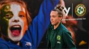 27 October 2023; Claire O'Riordan of Republic of Ireland arrives for the UEFA Women's Nations League B match between Republic of Ireland and Albania at Tallaght Stadium in Dublin. Photo by Stephen McCarthy/Sportsfile