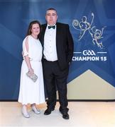 27 October 2023; George and Elsa O'Rourke from Lancashire upon arrival at the GAA Champion 15 Awards at Croke Park in Dublin. Photo by Matt Browne/Sportsfile