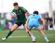 28 October 2023; Tom Farrell of Connacht in action against George Horne of Glasgow Warriors during the United Rugby Championship match between Connacht and Glasgow Warriors at The Sportsground in Galway. Photo by Ramsey Cardy/Sportsfile