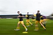 28 October 2023; Wexford players warm up before the SSE Airtricity Men's First Division Play-Off semi-final second leg match between Cobh Ramblers and Wexford at St Colman's Park in Cobh, Cork. Photo by Eóin Noonan/Sportsfile