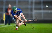 28 October 2023; Jack Kelleher of Patrickswell scores a point from a sideline cut during the Limerick County Senior Club Hurling Championship final between Na Piarsaigh and Patrickswell at the TUS Gaelic Grounds in Limerick. Photo by Piaras Ó Mídheach/Sportsfile