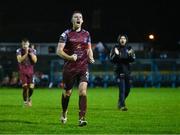 28 October 2023; Jason Abbott of Cobh Ramblers celebrates after the SSE Airtricity Men's First Division Play-Off semi-final second leg match between Cobh Ramblers and Wexford at St Colman's Park in Cobh, Cork. Photo by Eóin Noonan/Sportsfile