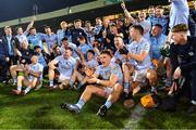 28 October 2023; Na Piarsaigh captain Mike Casey, 3, celebrates team-mates after their side's victory in the Limerick County Senior Club Hurling Championship final between Na Piarsaigh and Patrickswell at the TUS Gaelic Grounds in Limerick. Photo by Piaras Ó Mídheach/Sportsfile