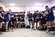 28 October 2023; Leinster players in the dressing room after their side's victory in the United Rugby Championship match between Leinster and Hollywoodbets Sharks at the RDS Arena in Dublin. Photo by Harry Murphy/Sportsfile