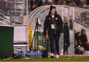 27 October 2023; Republic of Ireland equipment officer Helen Noonan during the UEFA Women's Nations League B match between Republic of Ireland and Albania at Tallaght Stadium in Dublin. Photo by Stephen McCarthy/Sportsfile