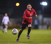 27 October 2023; Sara Maliqi of Albania during the UEFA Women's Nations League B match between Republic of Ireland and Albania at Tallaght Stadium in Dublin. Photo by Stephen McCarthy/Sportsfile