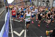 29 October 2023; Participants during the 2023 Irish Life Dublin Marathon. Thousands of runners took to the Fitzwilliam Square start line, to participate in the 42nd running of the Dublin Marathon. Photo by Sam Barnes/Sportsfile