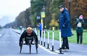 29 October 2023; Patrick Monahan from Kildare passes through the Phoenix Park during the 2023 Irish Life Dublin Marathon. Thousands of runners took to the Fitzwilliam Square start line, to participate in the 42nd running of the Dublin Marathon. Photo by Ramsey Cardy/Sportsfile