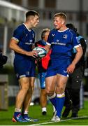 28 October 2023; Lee Barron and Paddy McCarthy of Leinster during the United Rugby Championship match between Leinster and Hollywoodbets Sharks at the RDS Arena in Dublin. Photo by Harry Murphy/Sportsfile