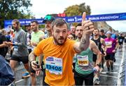 29 October 2023; Cormac Kelly from Cavan during the 2023 Irish Life Dublin Marathon. Thousands of runners took to the Fitzwilliam Square start line, to participate in the 42nd running of the Dublin Marathon. Photo by Sam Barnes/Sportsfile