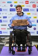 29 October 2023; Claudia Burrough became the 2023 Irish Life Dublin Marathon champion of the women's wheelchair race. Thousands of runners took to the Fitzwilliam Square start line, to participate in the 42nd running of the Dublin Marathon. Photo by Sam Barnes/Sportsfile