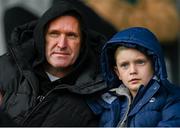 29 October 2023; Former Republic of Ireland player Robbie Keane and his son Hudson during the EA SPORTS U14 LOI Eddie Wallace Cup match between Shamrock Rovers and St Patrick Athletic at Athlone Town Stadium in Westmeath. Photo by Eóin Noonan/Sportsfile