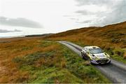29 October 2023; Josh Moffett and Keith Moriarty in their (Hyundai I20 R5) during the Fastnet Stages Rally Round 8 of the Triton Showers National Rally Championship in Bantry, Cork. Photo by Philip Fitzpatrick/Sportsfile
