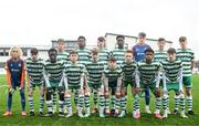 29 October 2023; Shamrock Rovers team before the EA SPORTS U15 LOI Michael Hayes Cup match between St Patrick Athletic and Shamrock Rovers at Athlone Town Stadium in Westmeath. Photo by Eóin Noonan/Sportsfile