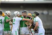 29 October 2023; Shamrocks Ballyhale and O'Loughlin Gaels players tussle during the Kilkenny County Senior Club Hurling Championship final match between Shamrocks Ballyhale and O'Loughlin Gaels at UPMC Nowlan Park in Kilkenny. Photo by Matt Browne/Sportsfile
