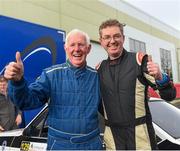 29 October 2023; Gerry and Jonathan O'Mahony from Rosscarbery County Cork after the Fastnet Stages Rally Round 8 of the Triton Showers National Rally Championship in Bantry, Cork. Photo by Philip Fitzpatrick/Sportsfile