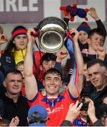 29 October 2023; St Thomas captain Conor Cooney lifts the cup after the Galway County Senior Club Hurling Championship final match between Turloughmore and St Thomas at Pearse Stadium in Galway. Photo by Ray Ryan/Sportsfile