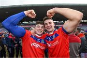 29 October 2023; Cousins Conor Headd and John Headd of St Thomas celebrate after the Galway County Senior Club Hurling Championship final match between Turloughmore and St Thomas at Pearse Stadium in Galway. Photo by Ray Ryan/Sportsfile cousins