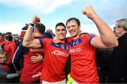 29 October 2023; Victor Manso and Darragh Burke of St Thomas celebrate after the Galway County Senior Club Hurling Championship final match between Turloughmore and St Thomas at Pearse Stadium in Galway. Photo by Ray Ryan/Sportsfile cousins