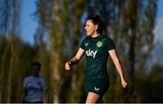 29 October 2023; Lucy Quinn during a Republic of Ireland women training session at Shkodra Football Club in Shkoder, Albania. Photo by Stephen McCarthy/Sportsfile
