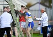 29 October 2023; Liam Gray of Trillick in dispute with Ruairi Canavan of Errigal Ciaran during the Tyrone County Senior Club Football Championship Final between Trillick and Errigal Ciaran at Healy Park in Omagh, Tyrone. Photo by Oliver McVeigh/Sportsfile Photo by Oliver McVeigh/Sportsfile