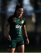 29 October 2023; Tyler Toland during a Republic of Ireland women training session at Shkodra Football Club in Shkoder, Albania. Photo by Stephen McCarthy/Sportsfile