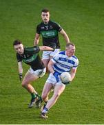 29 October 2023; Conor Cahalane of Castlehaven in action against Briain Murphy and Barry Cripps of Nemo Rangers during the Cork County Premier Senior Club Football Championship final match between Castlehaven and Nemo Rangers at Páirc Uí Chaoimh in Cork. Photo by Brendan Moran/Sportsfile