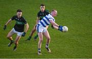 29 October 2023; Conor Cahalane of Castlehaven in action against Briain Murphy and Barry Cripps of Nemo Rangers during the Cork County Premier Senior Club Football Championship final match between Castlehaven and Nemo Rangers at Páirc Uí Chaoimh in Cork. Photo by Brendan Moran/Sportsfile