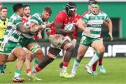 29 October 2023; Edwin Edogbo of Munster carries the ball during the United Rugby Championship match between Benetton and Munster at Stadio Monigo in Treviso, Italy. Photo by Massimiliano Carnabuci/Sportsfile