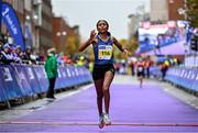 29 October 2023; Genet Abdurkadir on her way to finishing third in women's event during the 2023 Irish Life Dublin Marathon. Thousands of runners took to the Fitzwilliam Square start line, to participate in the 42nd running of the Dublin Marathon. Photo by Sam Barnes/Sportsfile