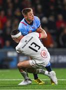 29 October 2023; Sebastian De Klerk of Vodacom Bulls is tackled by James Hume of Ulster during the United Rugby Championship match between Ulster and Vodacom Bulls at Kingspan Stadium in Belfast. Photo by Tyler Miller/Sportsfile