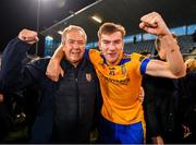 29 October 2023; John Tierney of Na Fianna with his father Adrian after the Dublin County Senior Club Hurling Championship final match between Ballyboden St Endas and Na Fianna at Parnell Park in Dublin. Photo by Stephen Marken/Sportsfile