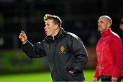 29 October 2023; Trillick manager Jody Gormley during the Tyrone County Senior Club Football Championship Final between Trillick and Errigal Ciaran at Healy Park in Omagh, Tyrone. Photo by Oliver McVeigh/Sportsfile Photo by Oliver McVeigh/Sportsfile