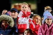 29 October 2023; Young Trillick supporters after the Tyrone County Senior Club Football Championship Final between Trillick and Errigal Ciaran at Healy Park in Omagh, Tyrone. Photo by Oliver McVeigh/Sportsfile Photo by Oliver McVeigh/Sportsfile