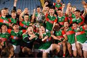 29 October 2023; Ballina Stephenites players celebrate with the Paddy Moclair Cup after their side's victory in the Mayo County Senior Club Football Championship final match between Ballina Stephenites and Breaffy at Hastings Insurance MacHale Park in Castlebar, Mayo. Photo by Piaras Ó Mídheach/Sportsfile