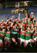 29 October 2023; Ballina Stephenites players celebrate with the Paddy Moclair Cup after their side's victory in the Mayo County Senior Club Football Championship final match between Ballina Stephenites and Breaffy at Hastings Insurance MacHale Park in Castlebar, Mayo. Photo by Piaras Ó Mídheach/Sportsfile