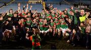 29 October 2023; Ballina Stephenites players celebrate with the Paddy Moclair Cup after their side's victory in the Mayo County Senior Club Football Championship final match between Ballina Stephenites and Breaffy at Hastings Insurance MacHale Park in Castlebar, Mayo. Photo by Piaras Ó Mídheach/Sportsfile