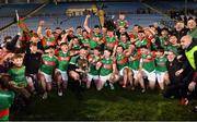 29 October 2023; Ballina Stephenites players celebrate with the Paddy Moclair Cup after their side's victory in the Mayo County Senior Club Football Championship final match between Ballina Stephenites and Breaffy at Hastings Insurance MacHale Park in Castlebar, Mayo. Photo by Piaras Ó Mídheach/Sportsfile