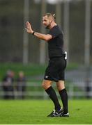 28 October 2023; Referee Gavin Colfer during the SSE Airtricity Men's First Division Play-Off semi-final second leg match between Waterford and Athlone Town at the RSC in Waterford. Photo by Seb Daly/Sportsfile