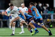 29 October 2023; Harry Sheridan of Ulster is tackled by Johan Goosen of Vodacom Bulls during the United Rugby Championship match between Ulster and Vodacom Bulls at Kingspan Stadium in Belfast. Photo by John Dickson/Sportsfile