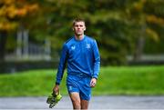 30 October 2023; Sam Prendergast arrives before Leinster Rugby squad training session at UCD in Dublin. Photo by Sam Barnes/Sportsfile