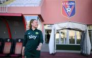 30 October 2023; Amber Barrett during a Republic of Ireland women training session at Loro Boriçi Stadium in Shkoder, Albania. Photo by Stephen McCarthy/Sportsfile