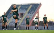 30 October 2023; Lily Agg during a Republic of Ireland women training session at Loro Boriçi Stadium in Shkoder, Albania. Photo by Stephen McCarthy/Sportsfile