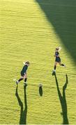 30 October 2023; Amber Barrett, left, and Erin McLaughlin during a Republic of Ireland women training session at Loro Boriçi Stadium in Shkoder, Albania. Photo by Stephen McCarthy/Sportsfile