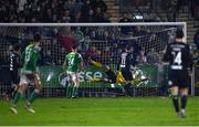 30 October 2023; Shamrock Rovers goalkeeper Leon Pohls makes a save in the final moments during the SSE Airtricity Premier Division match between Cork City and Shamrock Rovers at Turner's Cross in Cork. Photo by David Fitzgerald/Sportsfile