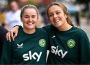 31 October 2023; Republic of Ireland's Erin McLaughlin, left, and Grace Moloney during a team walk before the UEFA Women's Nations League B match between Albania and Republic of Ireland at Loro Boriçi Stadium in Shkoder, Albania. Photo by Stephen McCarthy/Sportsfile