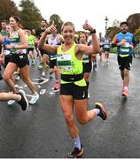 29 October 2023; Jenni Connell during the 2023 Irish Life Dublin Marathon. Thousands of runners took to the Fitzwilliam Square start line, to participate in the 42nd running of the Dublin Marathon. Photo by Ramsey Cardy/Sportsfile