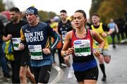 29 October 2023; Caoimhe McCormack from Dublin during the 2023 Irish Life Dublin Marathon. Thousands of runners took to the Fitzwilliam Square start line, to participate in the 42nd running of the Dublin Marathon. Photo by Ramsey Cardy/Sportsfile