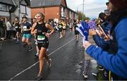 29 October 2023; Nicola McNamara from Dublin during the 2023 Irish Life Dublin Marathon. Thousands of runners took to the Fitzwilliam Square start line, to participate in the 42nd running of the Dublin Marathon. Photo by Ramsey Cardy/Sportsfile